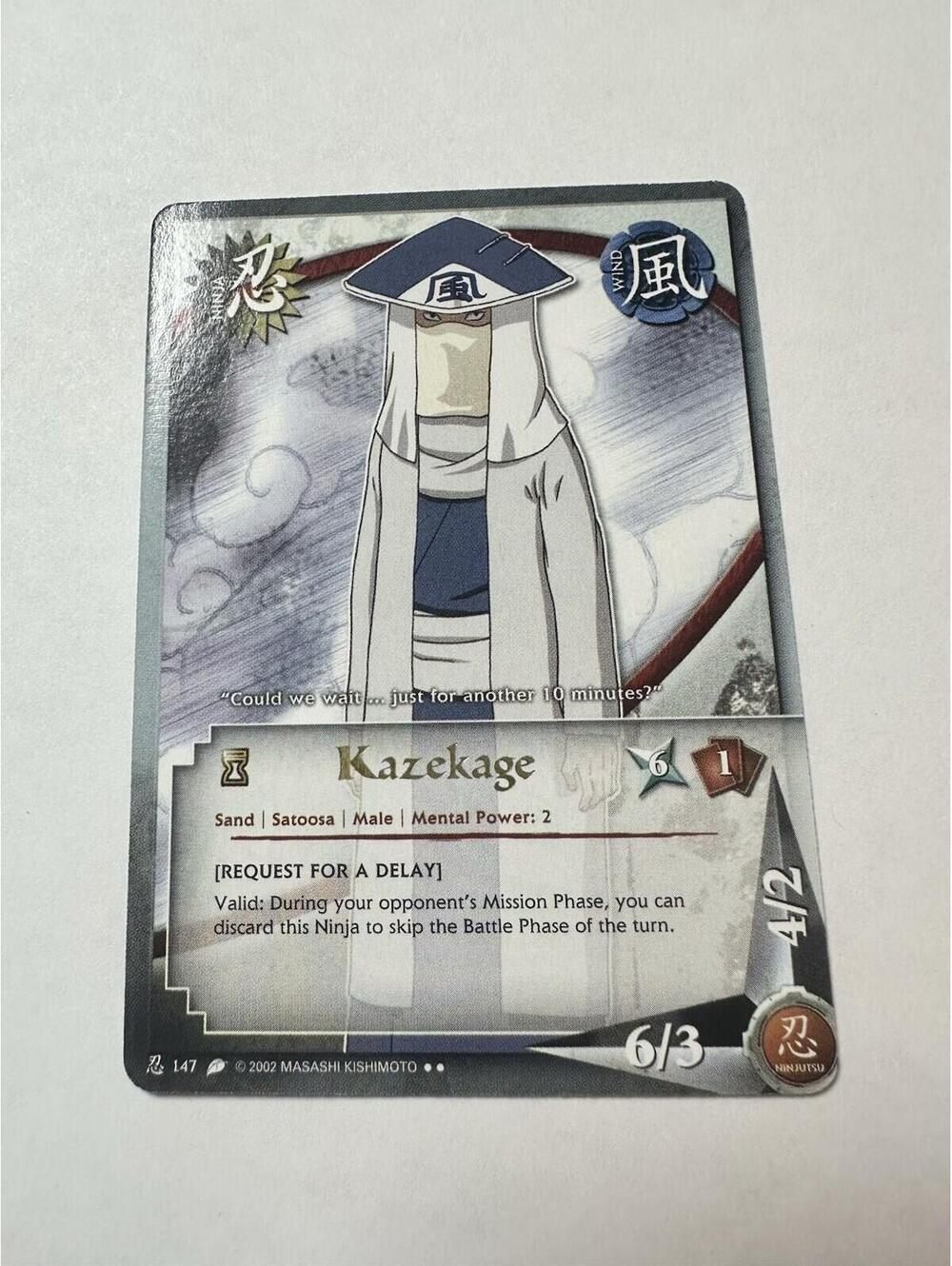 Naruto CCG Kazekage, 147 RARE Gold Foil Text Bandai, LP